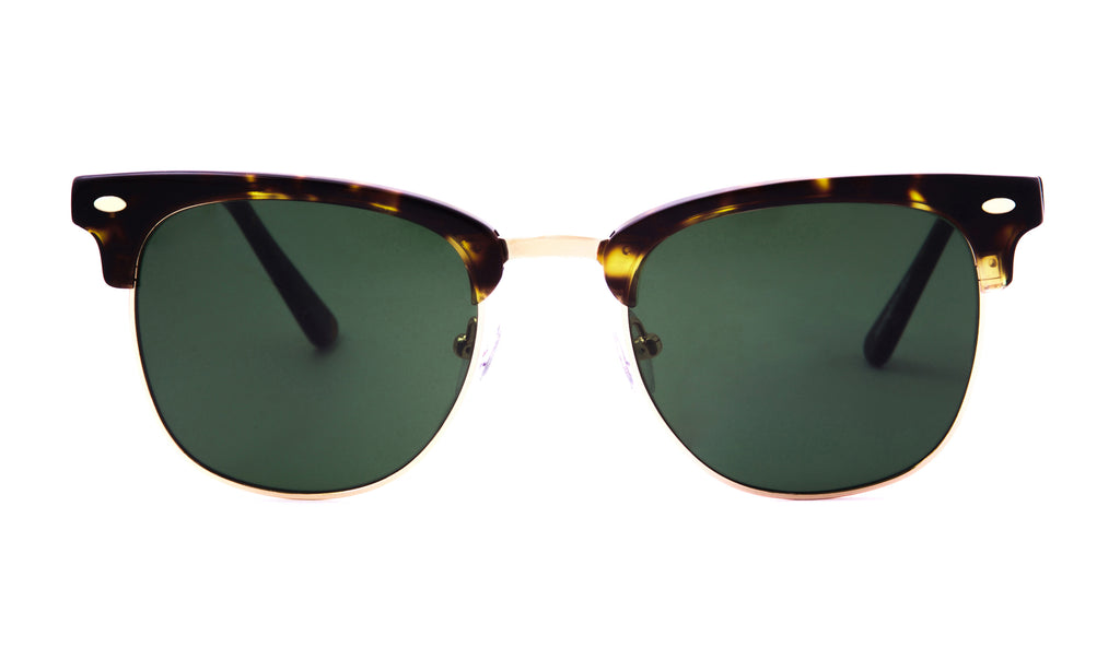 Copeland in Golden Tortoise + Green Sunglasses