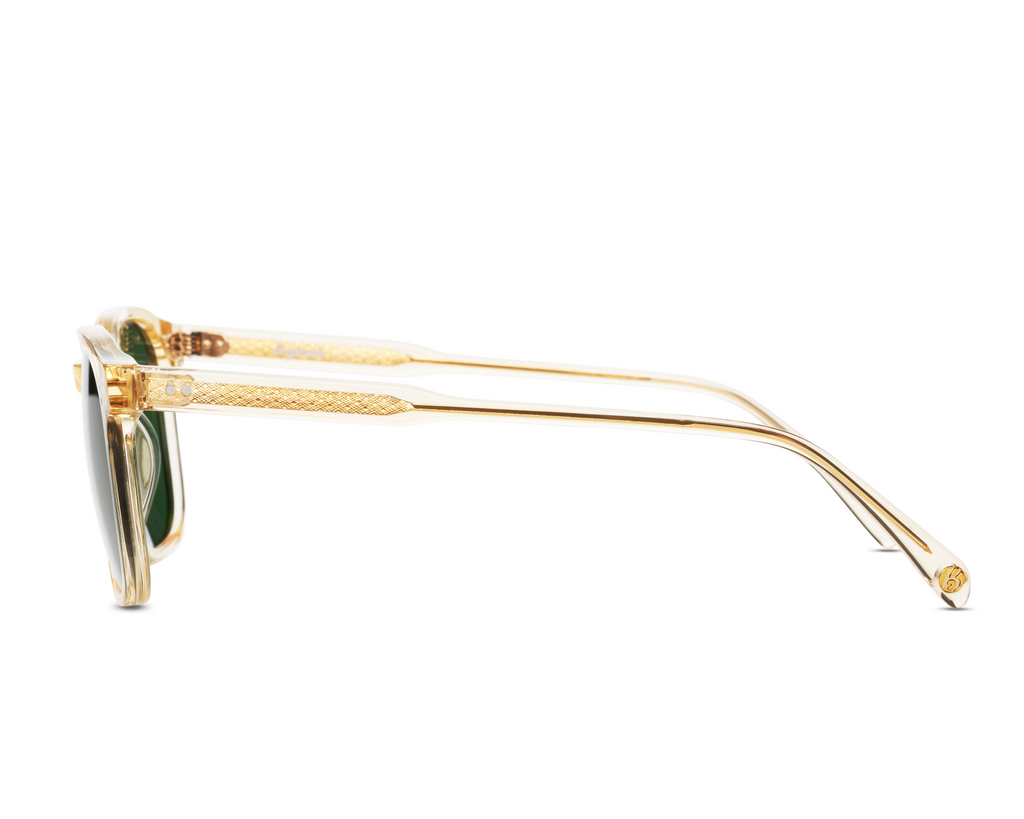Dean in Champagne Crystal + Green Brightside Sunglasses