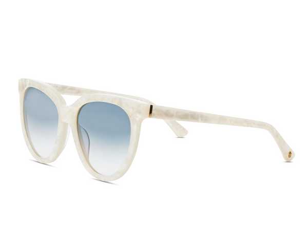 Beverly in Pearl Marble + Grey Gradient Brightside Sunglasses