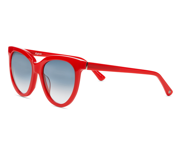 Beverly in Candy Red + Grey Gradient Brightside Sunglasses